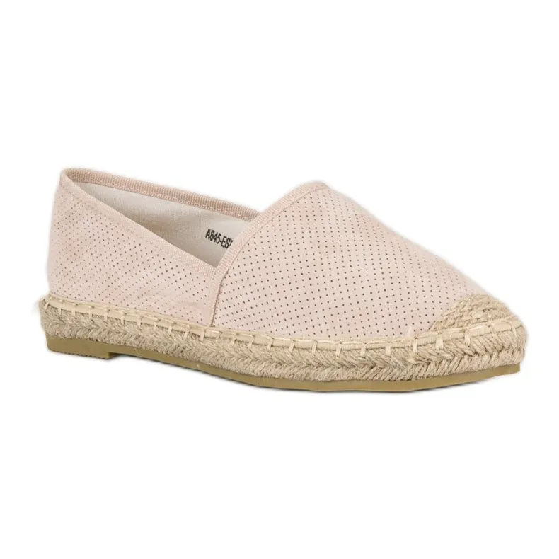 Bestelle Opengewerkte beige espadrilles