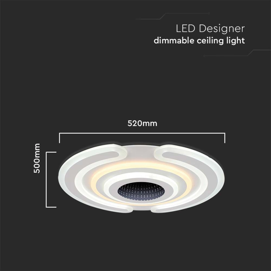 DIMBARE LED PLAFONDLAMP LED/95W/230V 30006500K + AFSTANDSBEDIENING