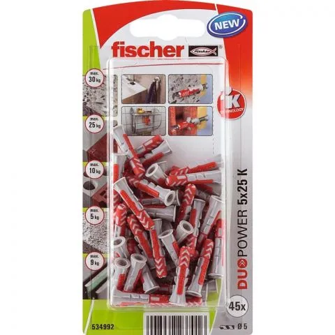 FISCHER PLUG DUOPOWER  5X25MM (PER 45 STUKS)