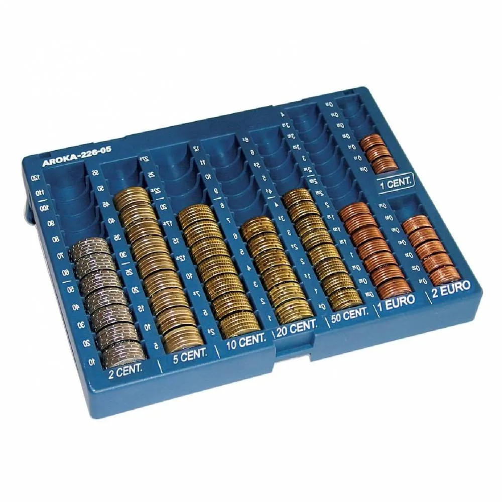 Geldsorteerbak euro munten 235x185x32/70mm