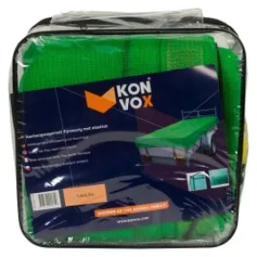 Konvox Aanhangwnet fijnmazig met elastiek 1,4x2,5m Groen
