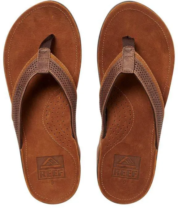 Reef J Bay Perf leren teenslippers cognac