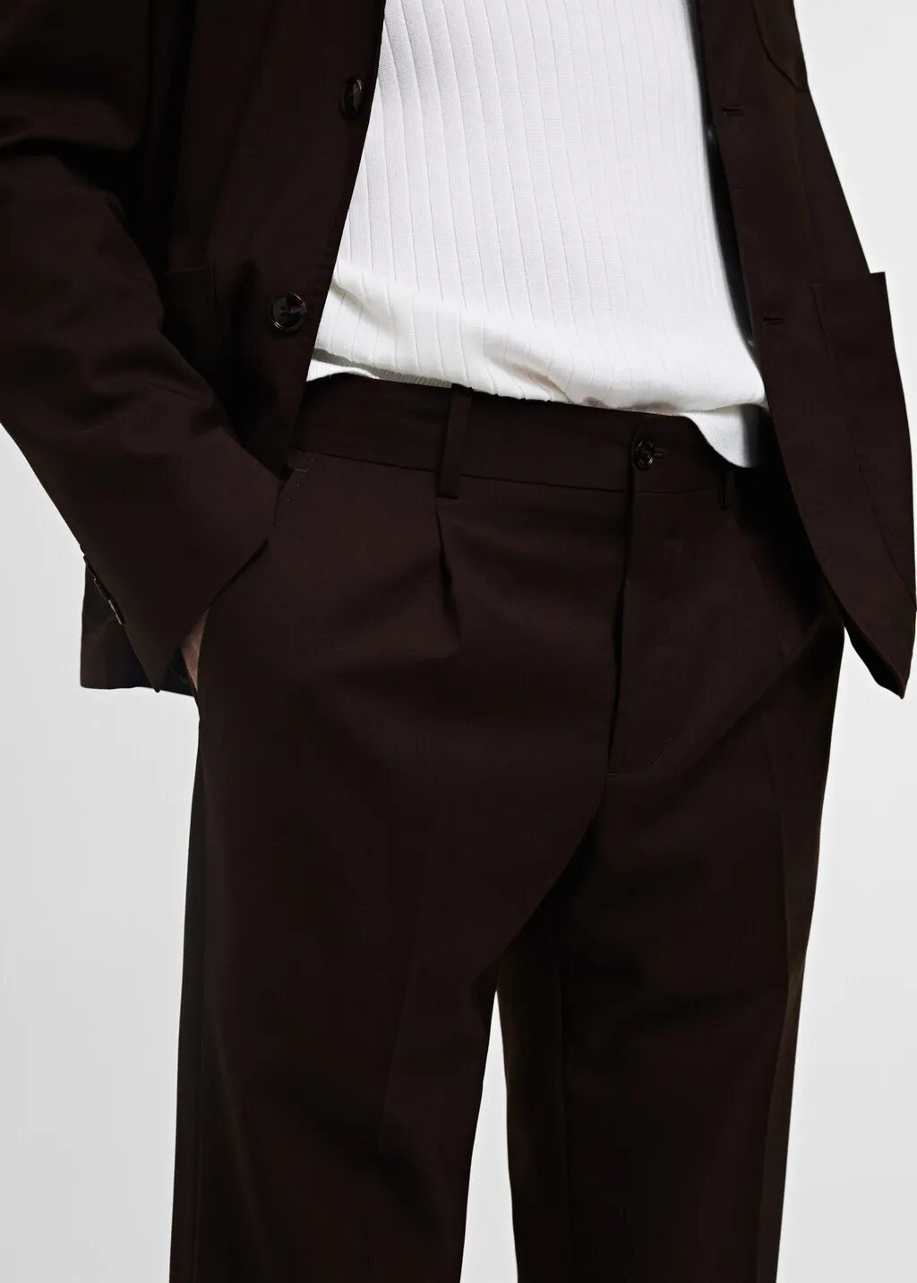 Slim fit suit trousers 100% wool
