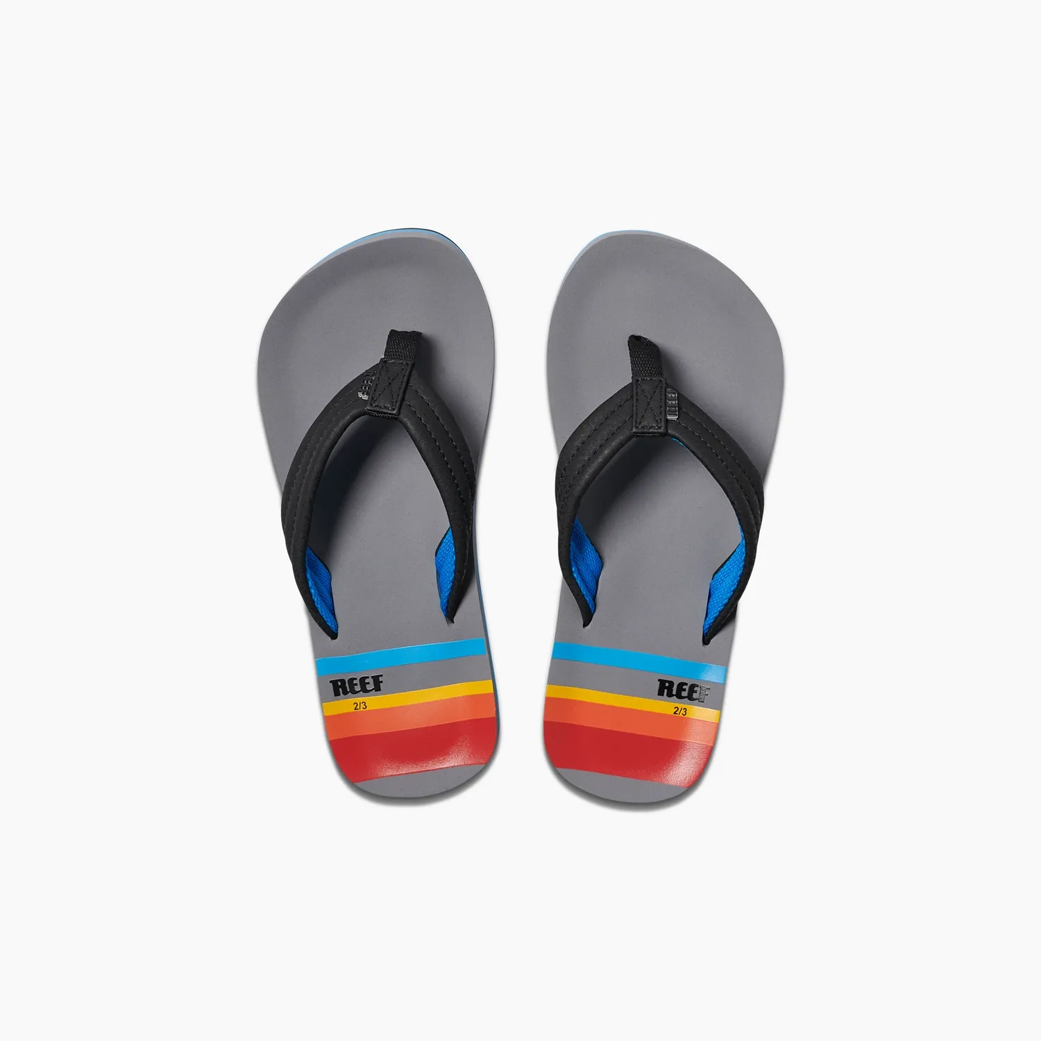 Slipper Reef Boys Kids Ahi Grey Pinstripes