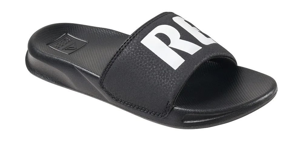 Slipper Reef Kids One Slide Black White