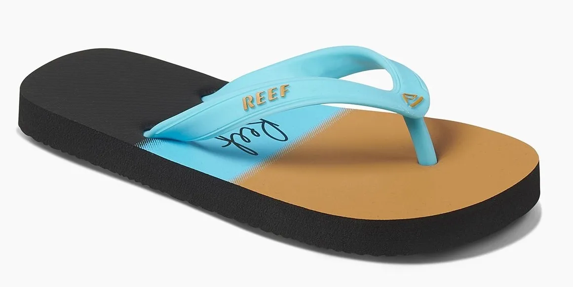 Slipper Reef Kids Switchfoot Print Aqua Gold