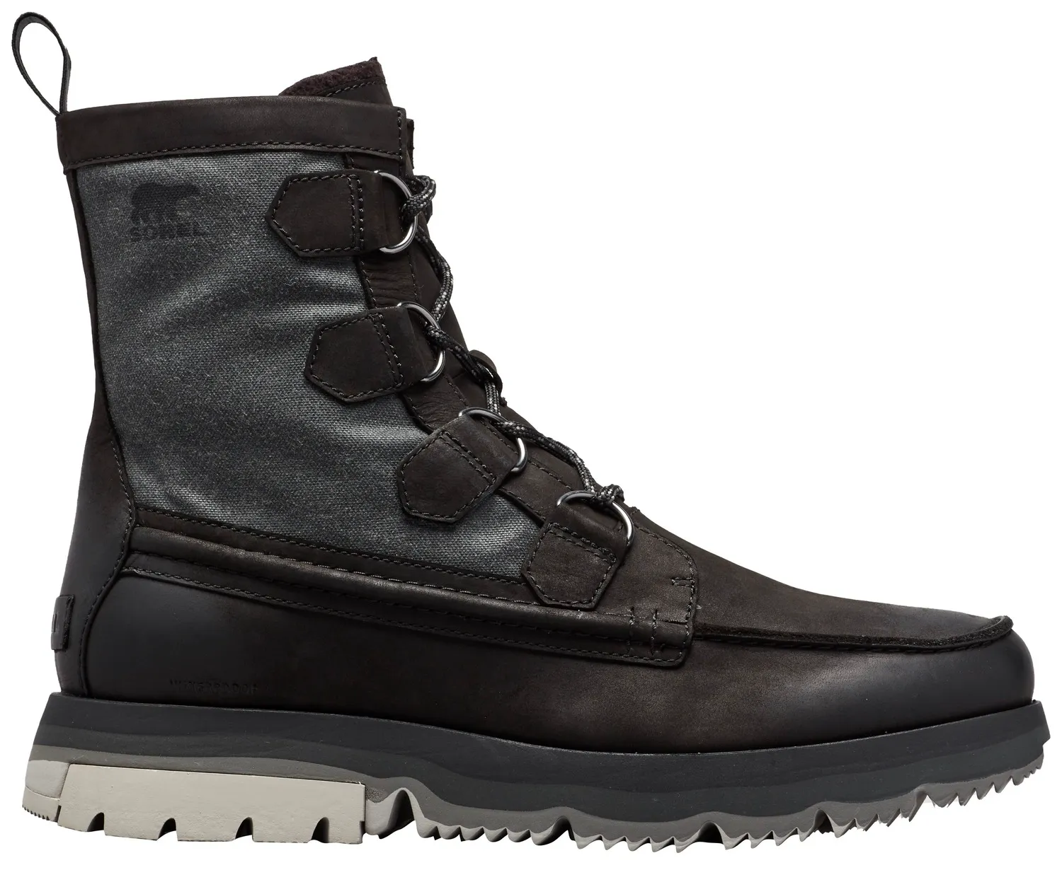 Sorel Men Atlis Caribou Waterproof Black Dove