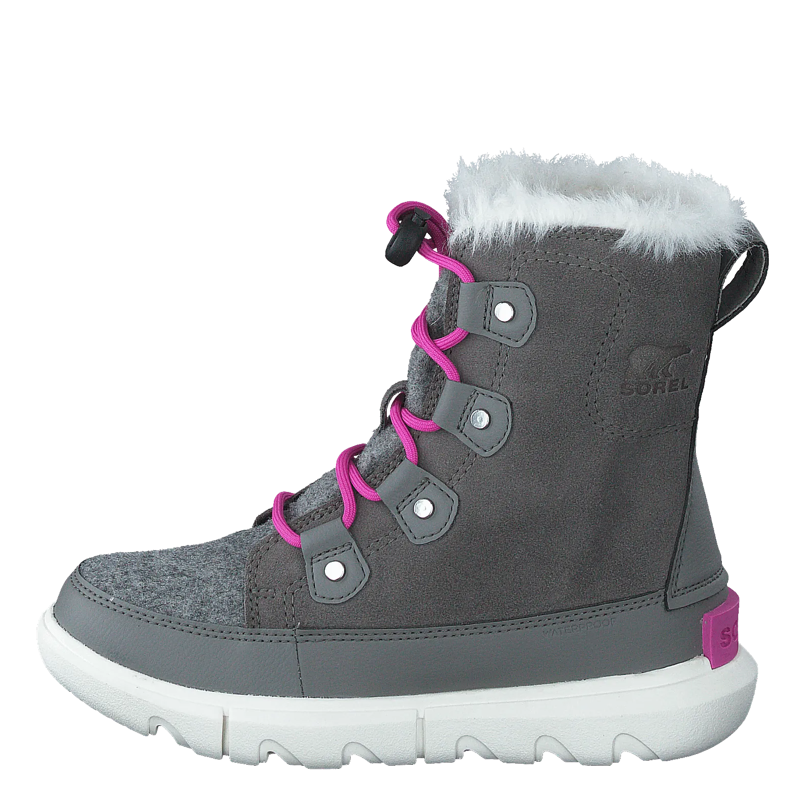 Sorel schoenen Youth Sorel Explorer Lace Wp Quarry, Bright Lavender