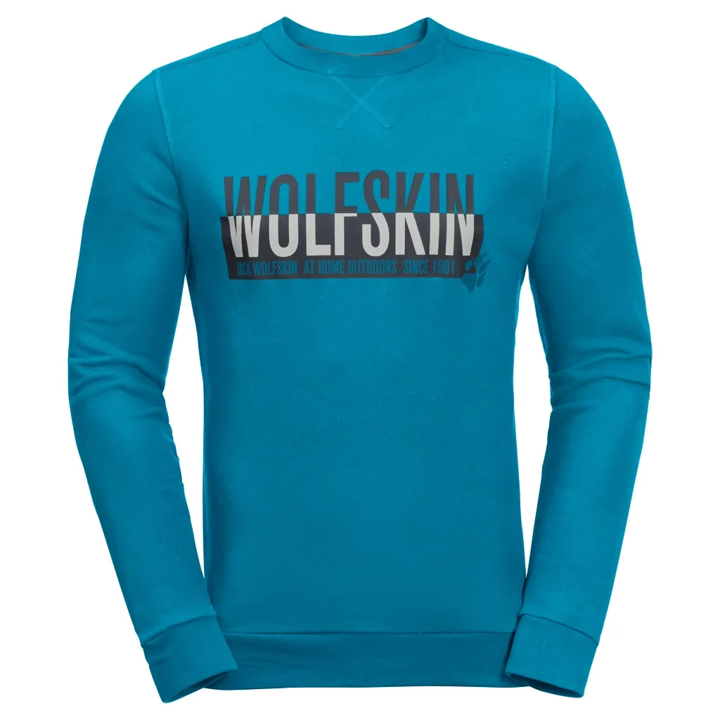 Trui Jack Wolfskin Men Slogan Sweatshirt Blue Reef